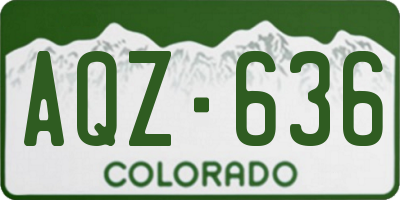 CO license plate AQZ636