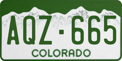CO license plate AQZ665
