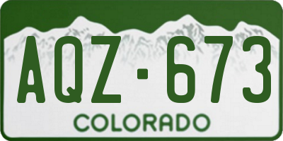 CO license plate AQZ673
