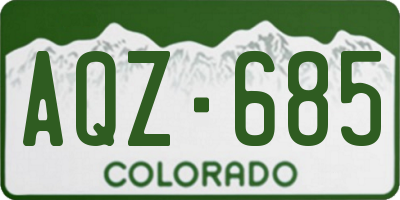 CO license plate AQZ685