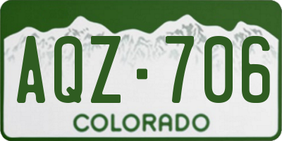 CO license plate AQZ706