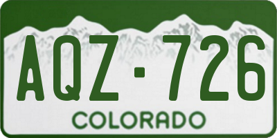 CO license plate AQZ726