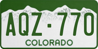 CO license plate AQZ770