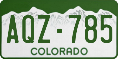 CO license plate AQZ785