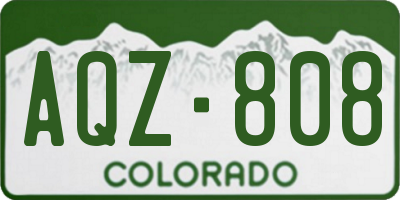 CO license plate AQZ808