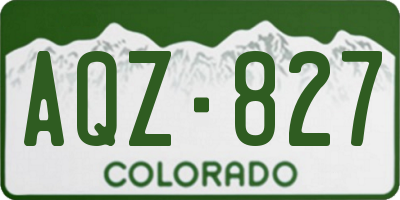 CO license plate AQZ827