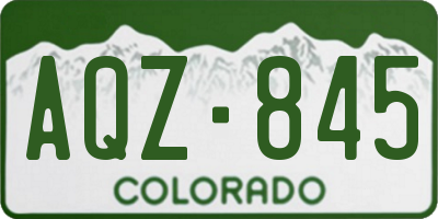 CO license plate AQZ845
