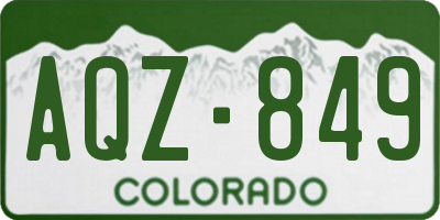 CO license plate AQZ849