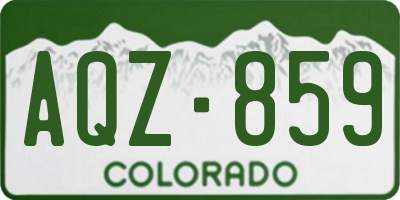 CO license plate AQZ859