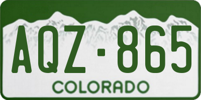 CO license plate AQZ865