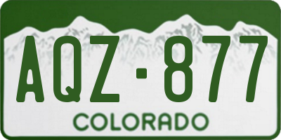 CO license plate AQZ877