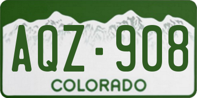 CO license plate AQZ908