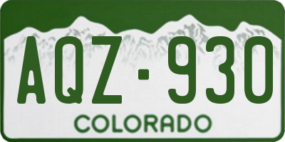 CO license plate AQZ930
