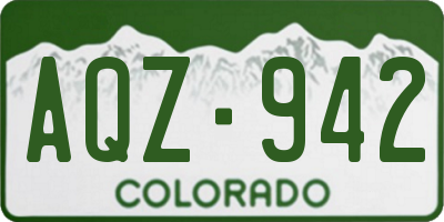 CO license plate AQZ942
