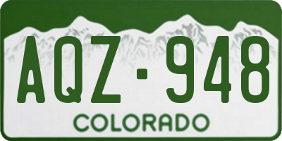 CO license plate AQZ948