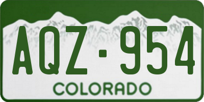 CO license plate AQZ954
