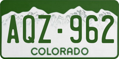 CO license plate AQZ962
