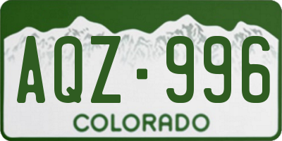 CO license plate AQZ996