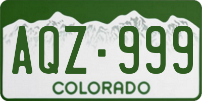 CO license plate AQZ999