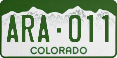CO license plate ARA011