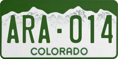 CO license plate ARA014
