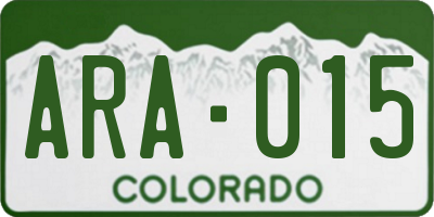 CO license plate ARA015