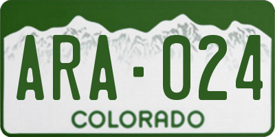 CO license plate ARA024