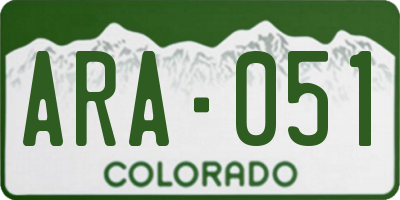 CO license plate ARA051