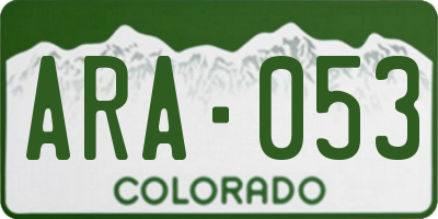 CO license plate ARA053