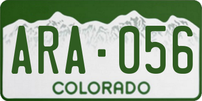 CO license plate ARA056