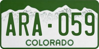 CO license plate ARA059