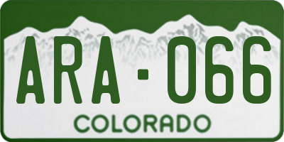 CO license plate ARA066