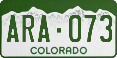CO license plate ARA073