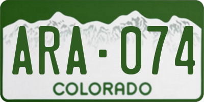 CO license plate ARA074