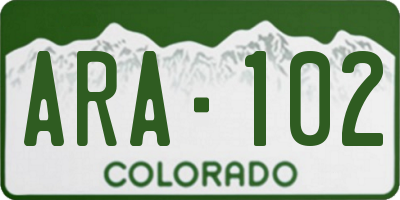 CO license plate ARA102