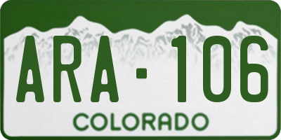 CO license plate ARA106