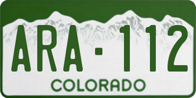 CO license plate ARA112