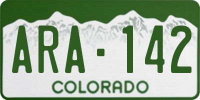 CO license plate ARA142