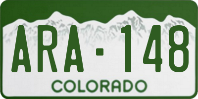 CO license plate ARA148