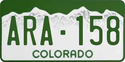 CO license plate ARA158