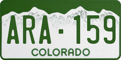 CO license plate ARA159