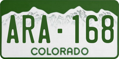 CO license plate ARA168