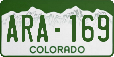 CO license plate ARA169