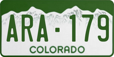 CO license plate ARA179