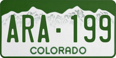 CO license plate ARA199