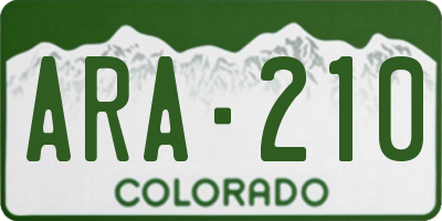 CO license plate ARA210