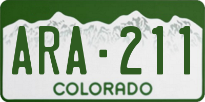 CO license plate ARA211