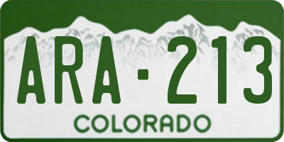CO license plate ARA213