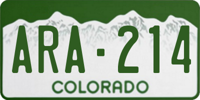 CO license plate ARA214