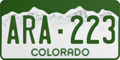 CO license plate ARA223
